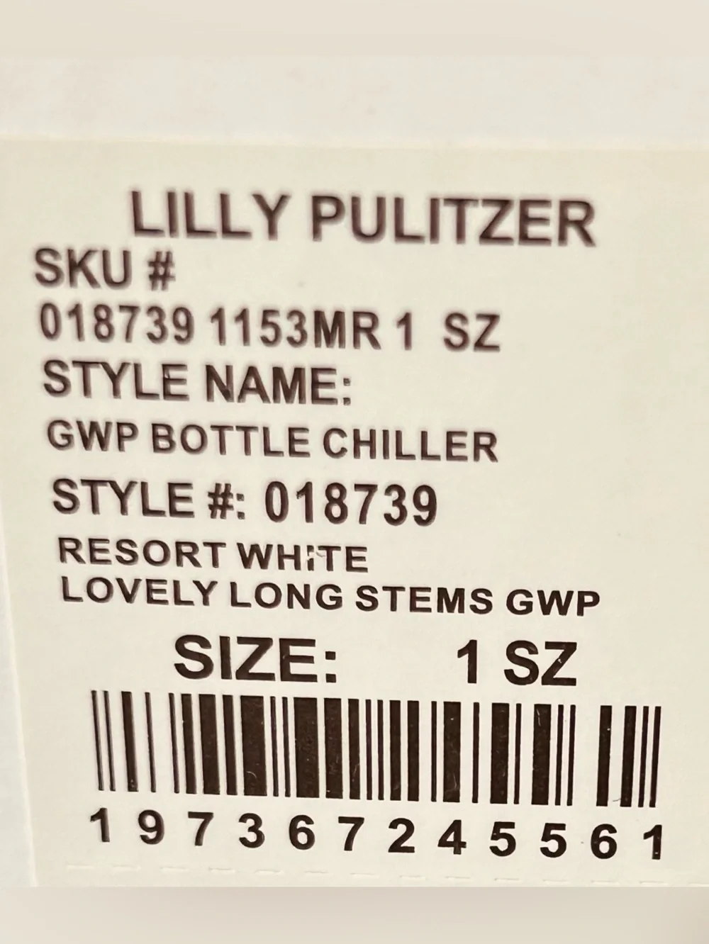 Lilly Pulitzer Lovely Long Stems Bottle Chiller Ice Bucket NIB GWP